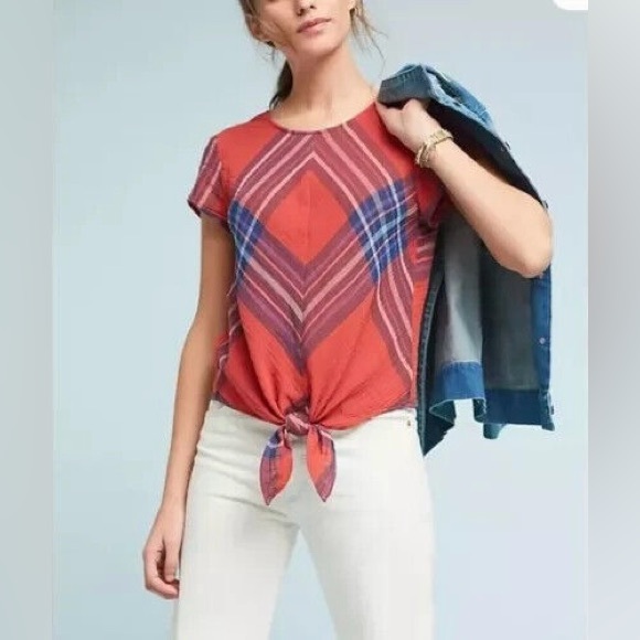 Anthropologie Cloth & Stone Tie-Front Blouse - Picture 5 of 5